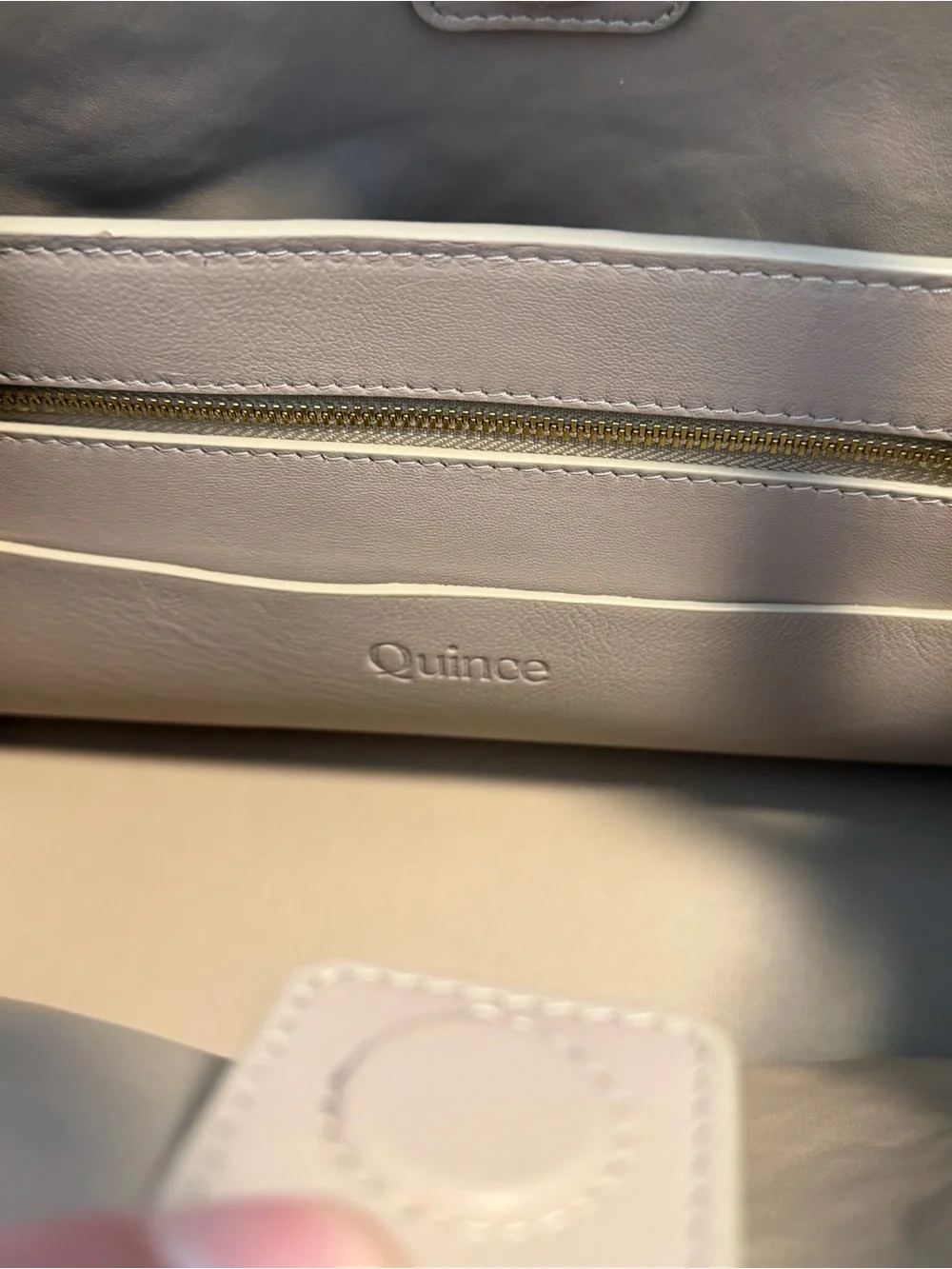 Quince Woven Leather Satchel in Blush Beige